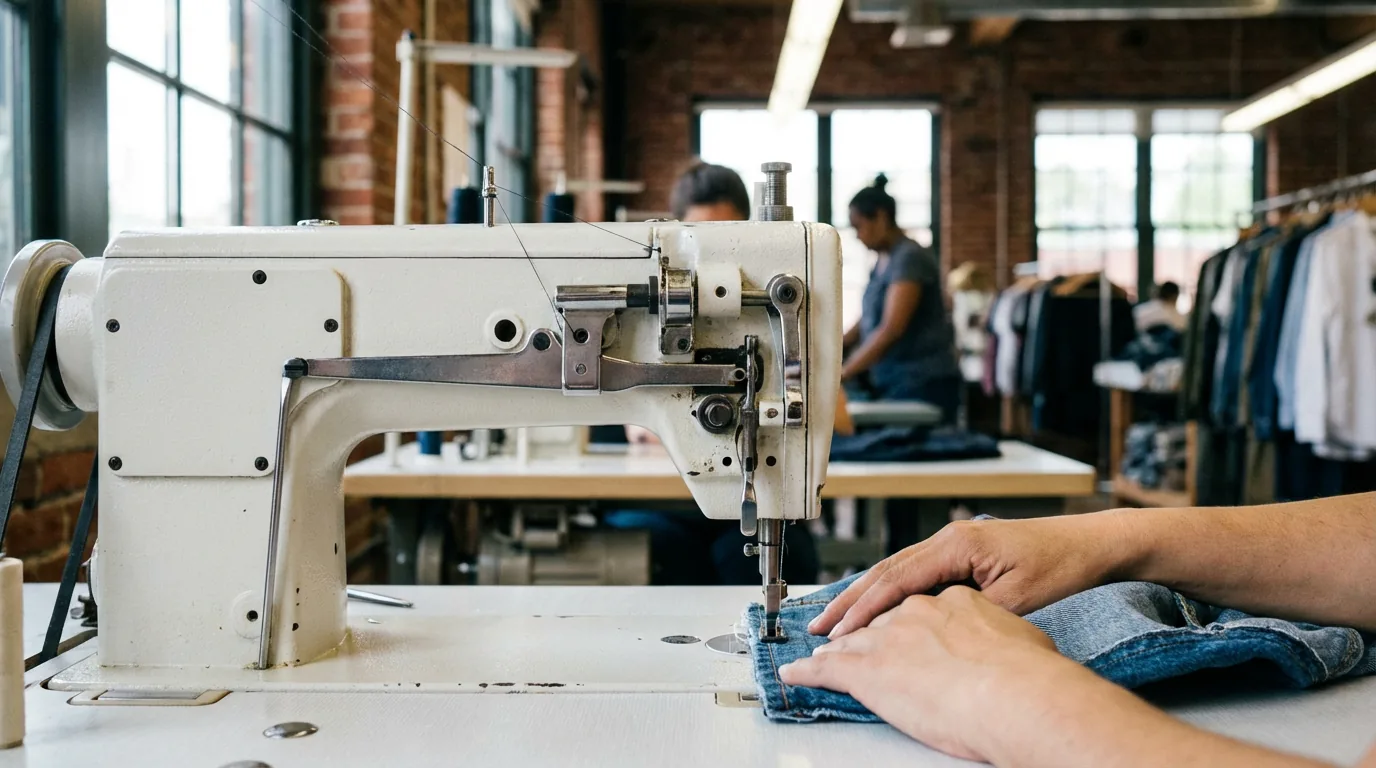 Garment factory production floor equipped by Western India Marketing Co.